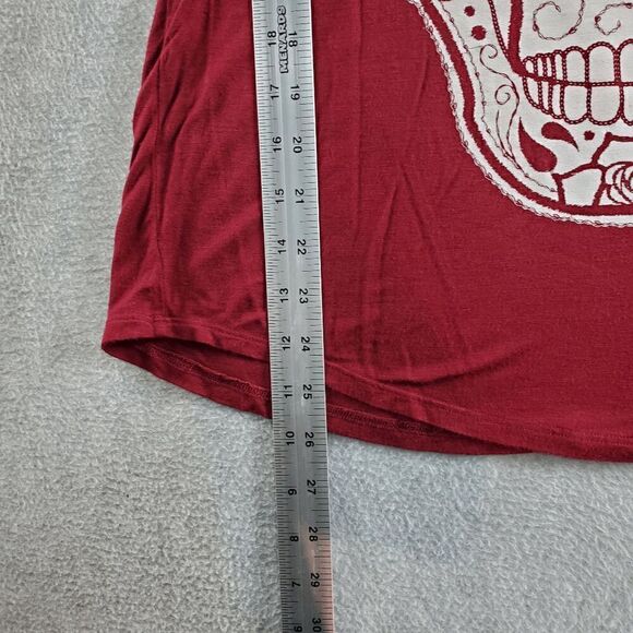 Black Matter Tank Top Womens Large Red Skull Skeleton Goth Sleeveless Scoop Neck - Picture 4 of 6